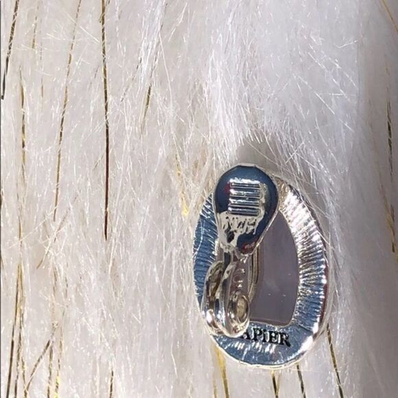 NAPIER Light Purple Oval Stamped Clips - Picture 4 of 7